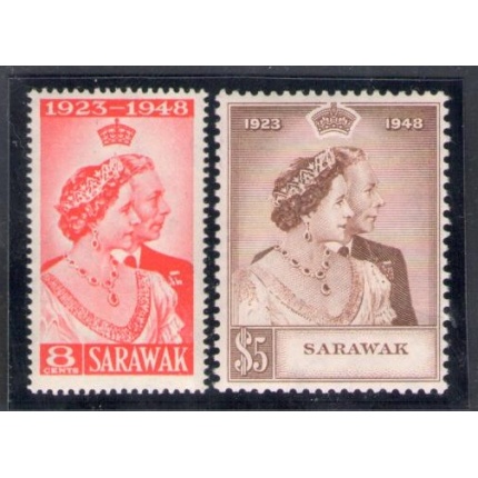 1948 SARAWAK - Stanley Gibbons n. 165/66 - Royal Silver Wedding - Serie di 2 valori  - MNH**