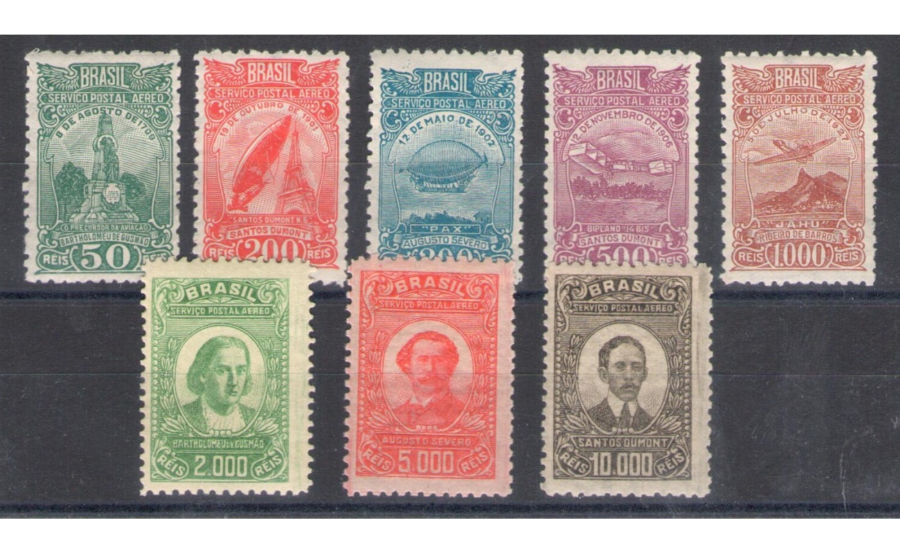 1929-41 Brasile - Posta Aerea - Yvert n. 17/24 - 8 valori MH*