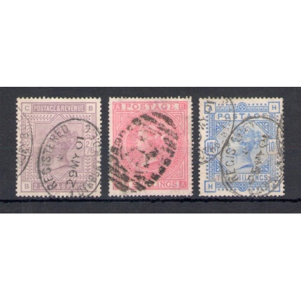 1883-84 GRAN BRETAGNA - Stanley Gibbons n. 178-180-183 - Effige Regina Vittoria - Usati