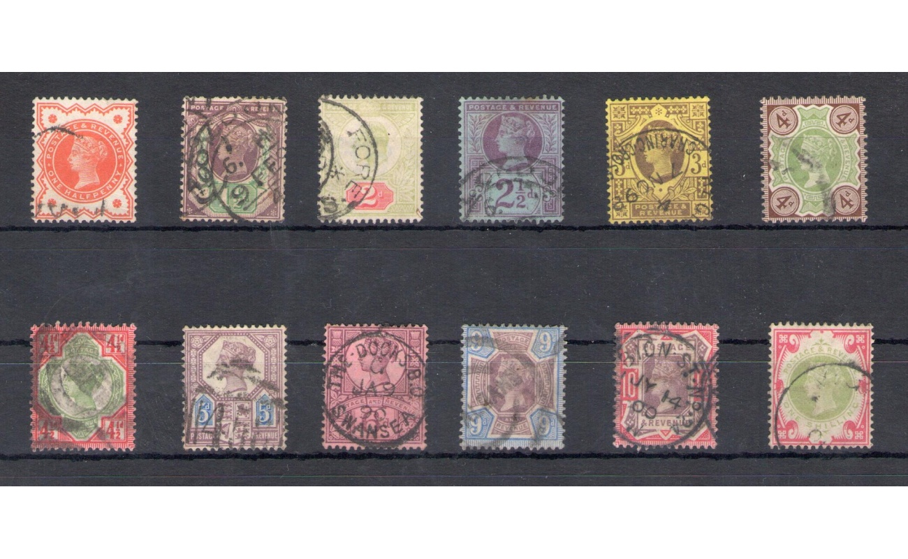 1887- 1992 Gran Bretagna - Stanley Gibbons n. 197/211 - Regina Vittoria - USATI (NO 1 £ Green)