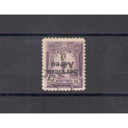 1927 Perù - Posta Aerea - Yvert n. 1a - Soprastampa Capovolta - Usato