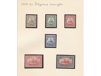 1905-14 Cameroun - Yvert n. 20/24 - Filigrana Losanghe - MLH*