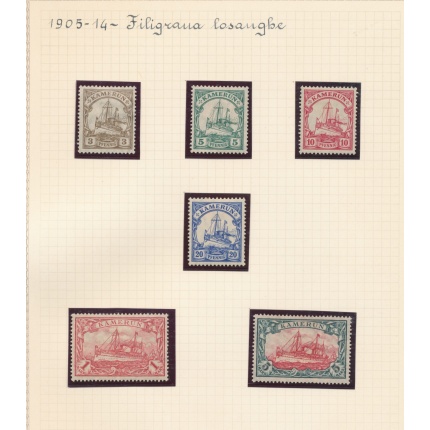 1905-14 Cameroun - Yvert n. 20/24 - Filigrana Losanghe - MLH*