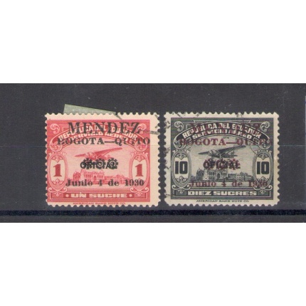 1930 Ecuador - Posta Aerea - Yvert n. 29-31 - 2 valori - Usato
