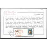 1858 RUSSIA , Catalogo Yvert & Tellier n. 3 - 20 Kopechi azzurro e Arancio - Piccolo frammento di Lettera Usato - Certificato Diena