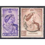 1948 SINGAPORE, Stanley Gibbons n. 31/32  Royal Silver Wedding - Usati