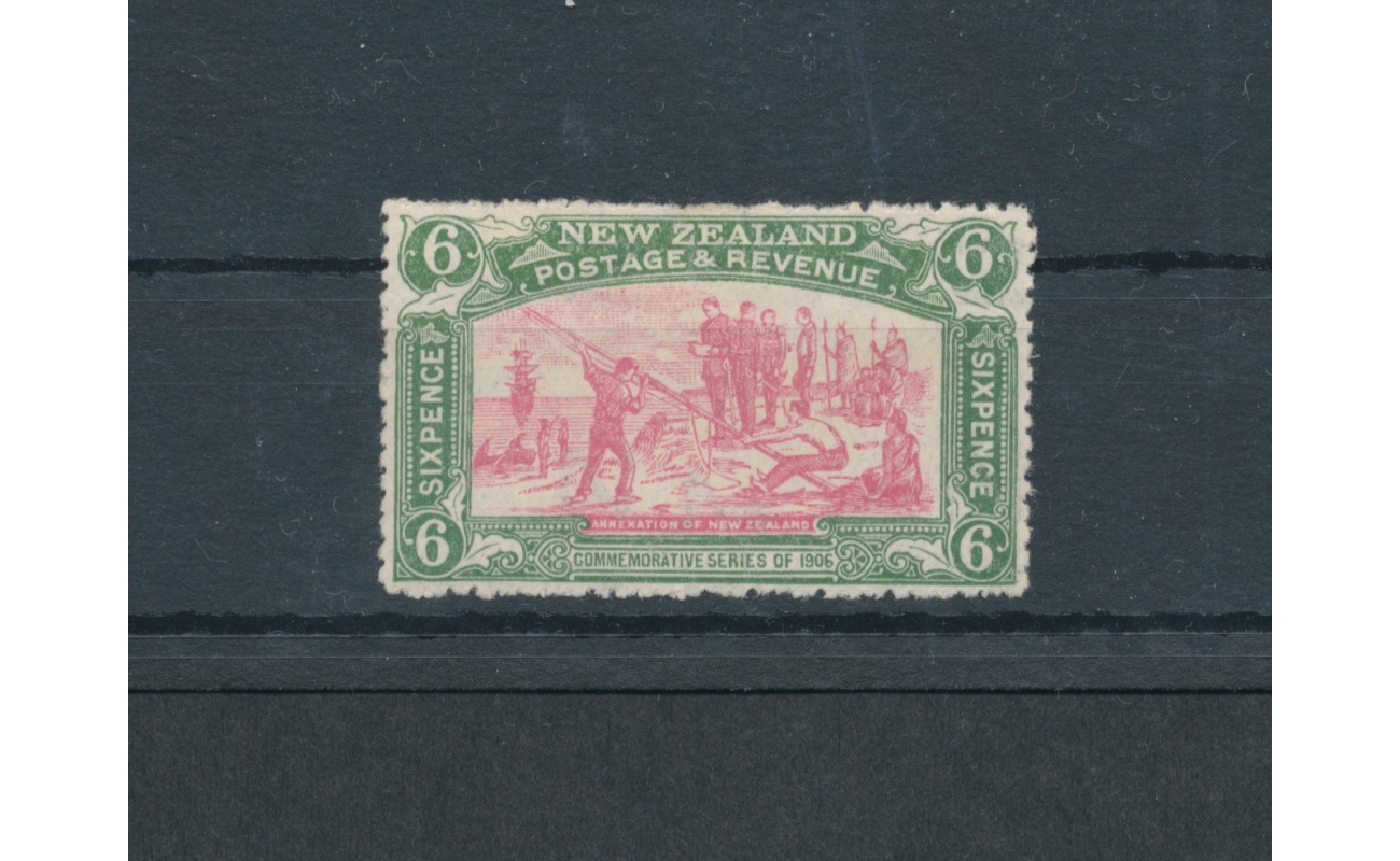 1906 NEW ZEALAND  - Stanley Gibbons n. 373 - 6 d. pink and olive green - MH*
