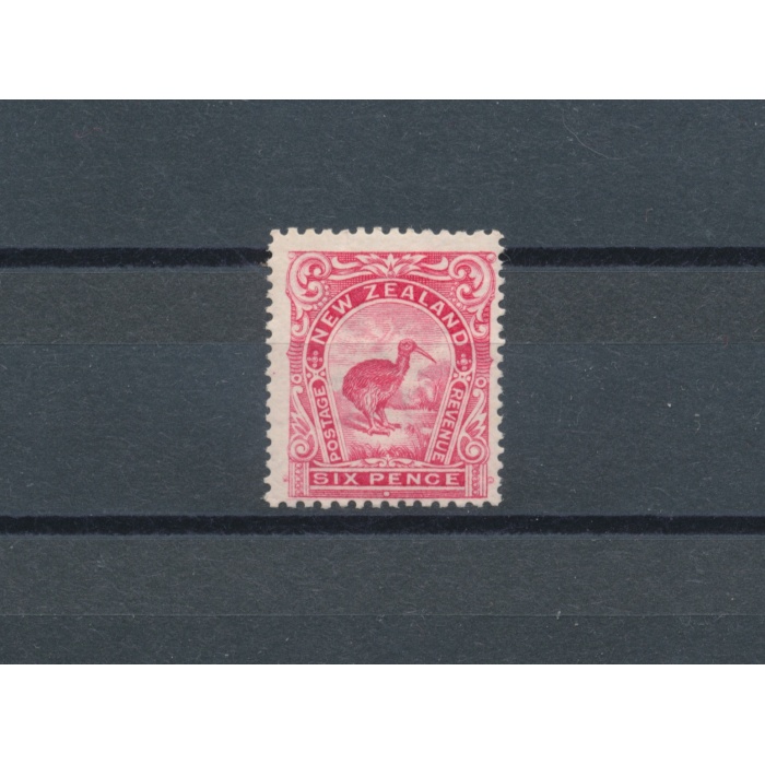 1907-08 NEW ZEALAND  - Stanley Gibbons n. 384 - 6 d. carmine-pink - MLH*