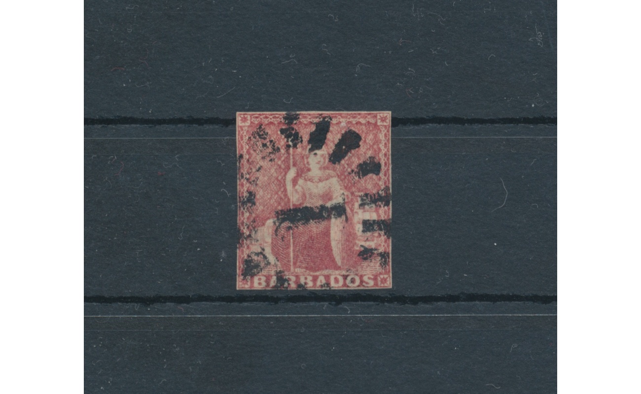 1852- 55 BARBADOS, Stanley Gibbons n. 5 , brownish red , Usato