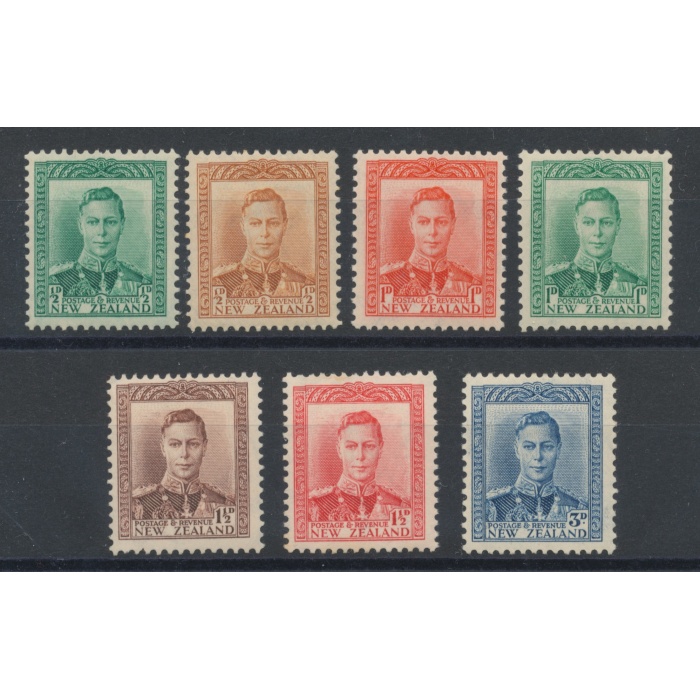 1938-44 NEW ZEALAND  - Stanley Gibbons n. 603-609 - MH*