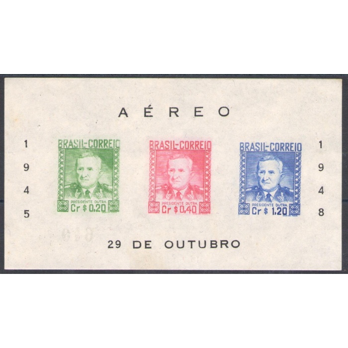 1927 Brasile - Presidente Dutra - Yvert n. 8 - Foglietto di 3 valori - (*) Senza Gomma