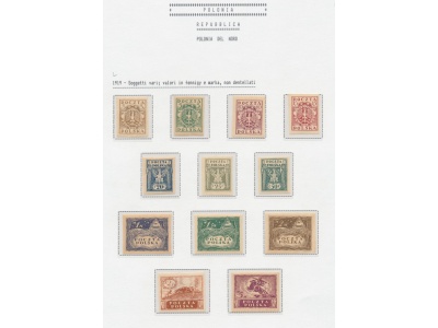 1919 POLONIA del Nord, Serie Ordinaria n. 89/100 - serie di 12 valori , non dentellati - MH*