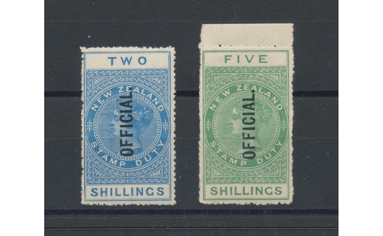 1913-25 NEW ZEALAND  - Stanley Gibbons n. O82/O83 - Postal Fiscal stamp overprint Official - Serie di 2 valori - MH*