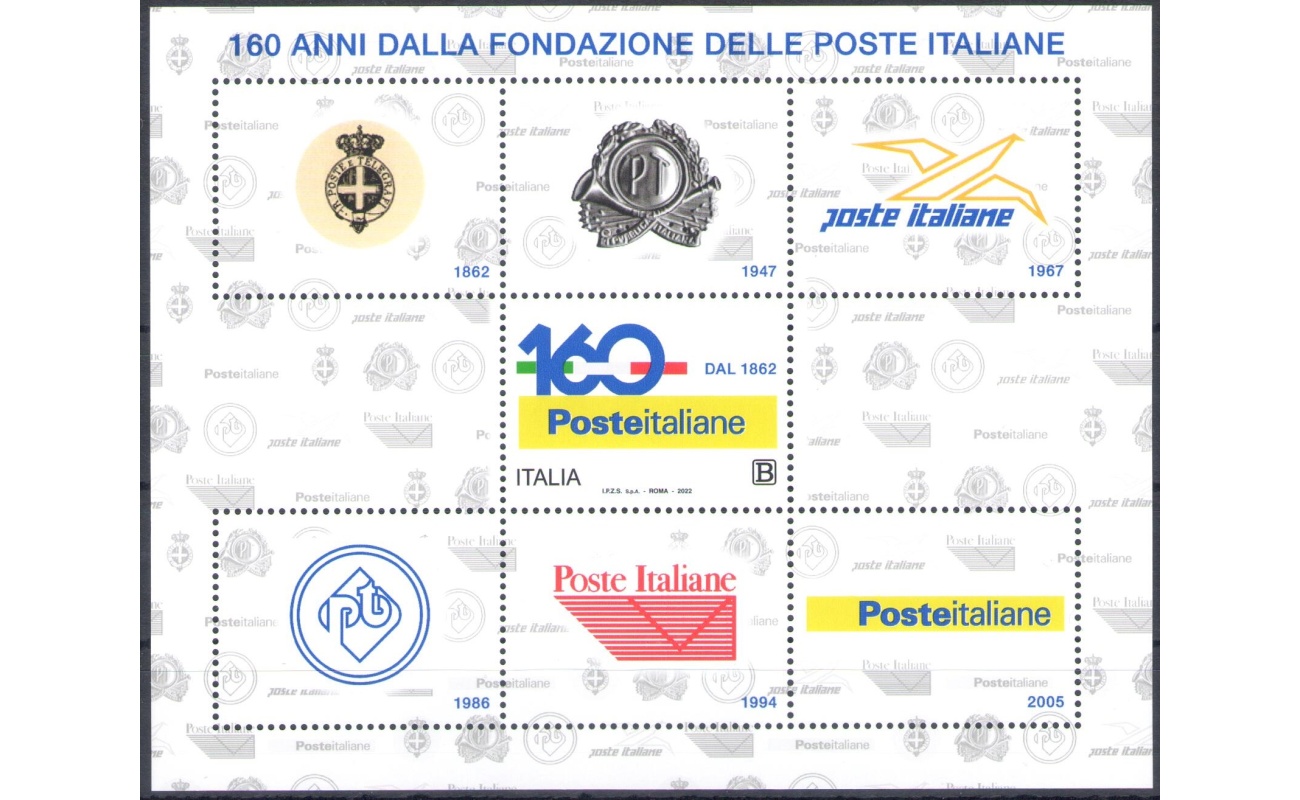 2022 Italia - Repubblica , 160 Fondazione Poste Italiane " Con Errore " - MNH**