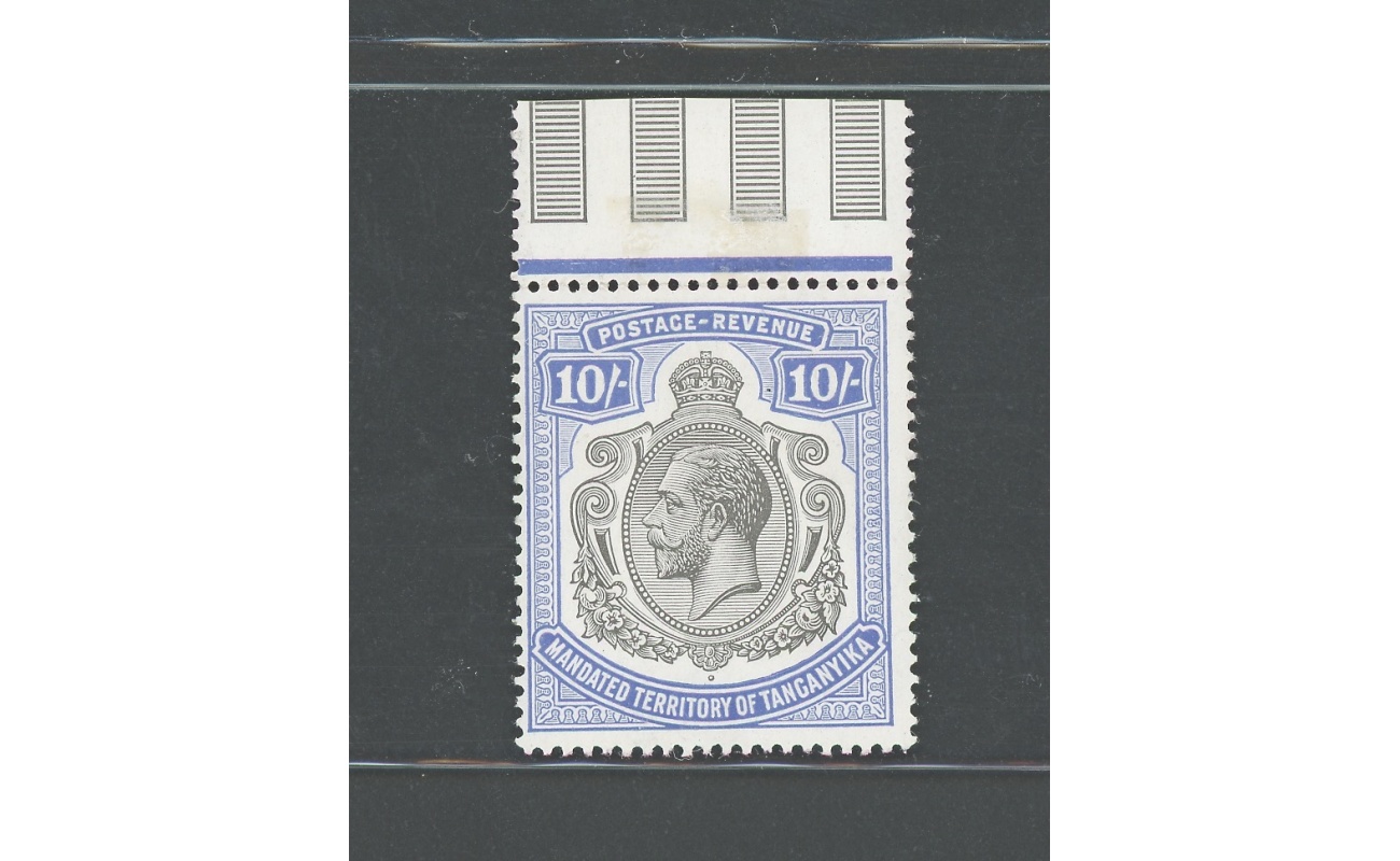1927-31 Tanganyika - Stanley Gibbons n. 106 - 10 scellini deep blue - MNH**