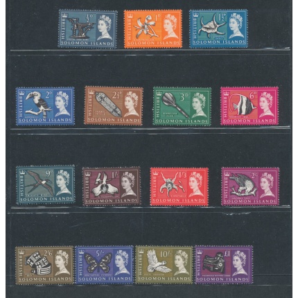 1965 British Solomon Islands - Stanley Gibbons n. 112-26 - Elisabetta II e Vedute - 15 valori - MNH**