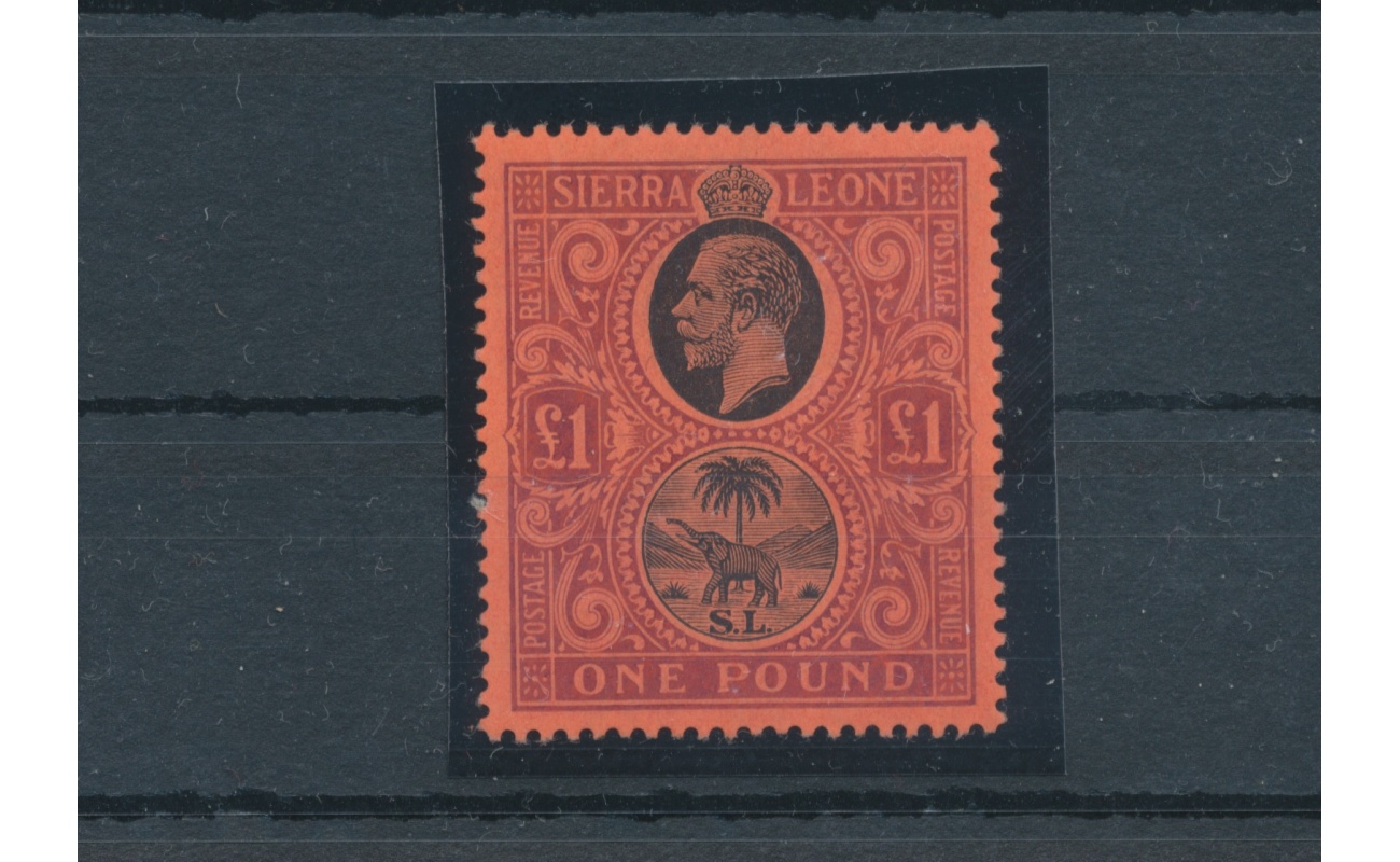 1912-21 Sierra Leone - Stanley Gibbons n. 128 - 1 Sterlina black and purple red - MNH**