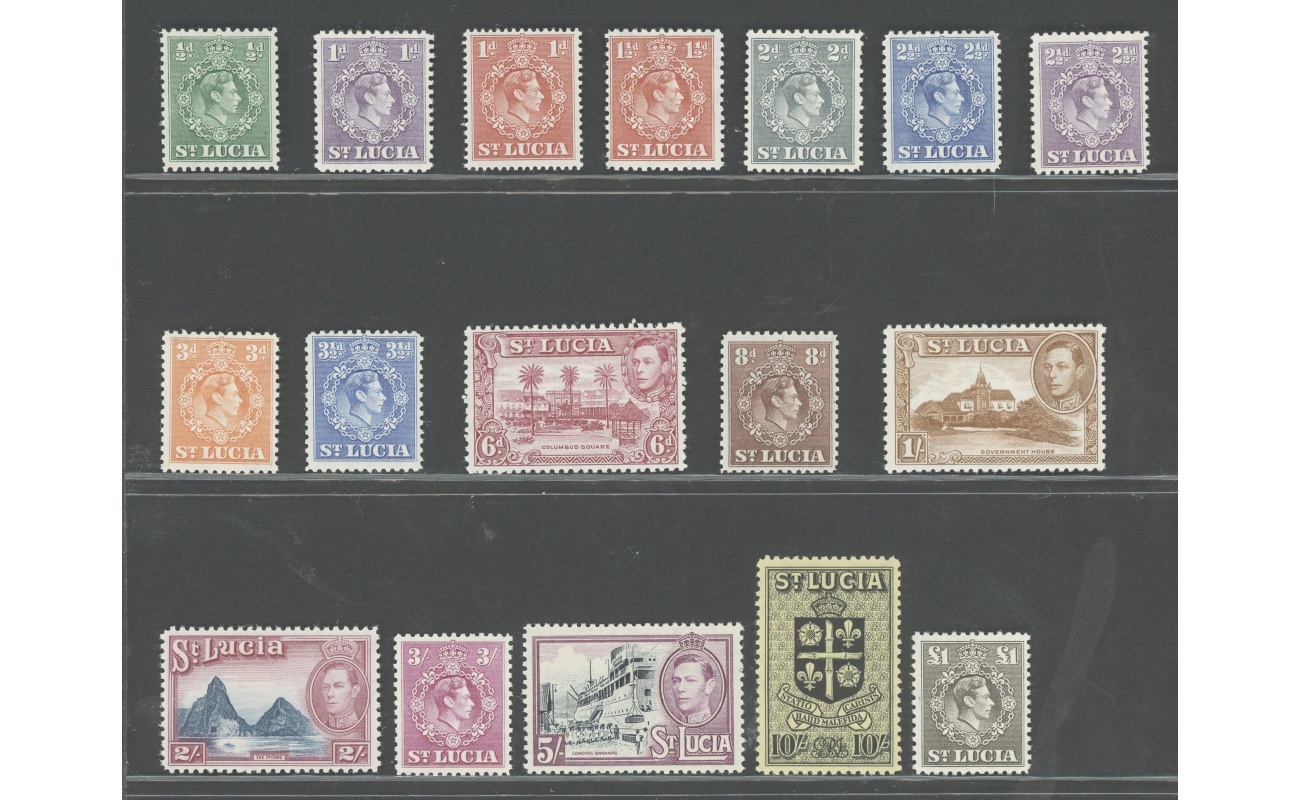 1938 -48 St. Lucia - Stanley Gibbons n. 128a/141 - 13 valori - MNH**