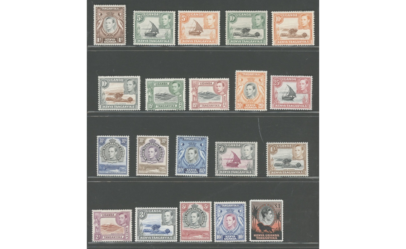 1938-54 Kenya Uganda Tanganyika - Stanley Gibbons n. 131-150 - Serie di 20 valori - MNH**