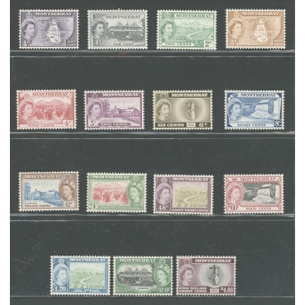 1953-62 Montserrat, Stanley Gibbons n. 136a-149-  serie di 15 valori - MNH**