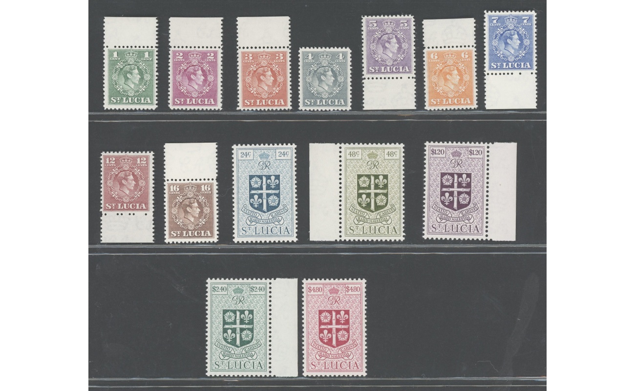 1949-50 St. Lucia - Stanley Gibbons n. 146-59 - Valore in cents o Dollari - 14 valori - MNH**