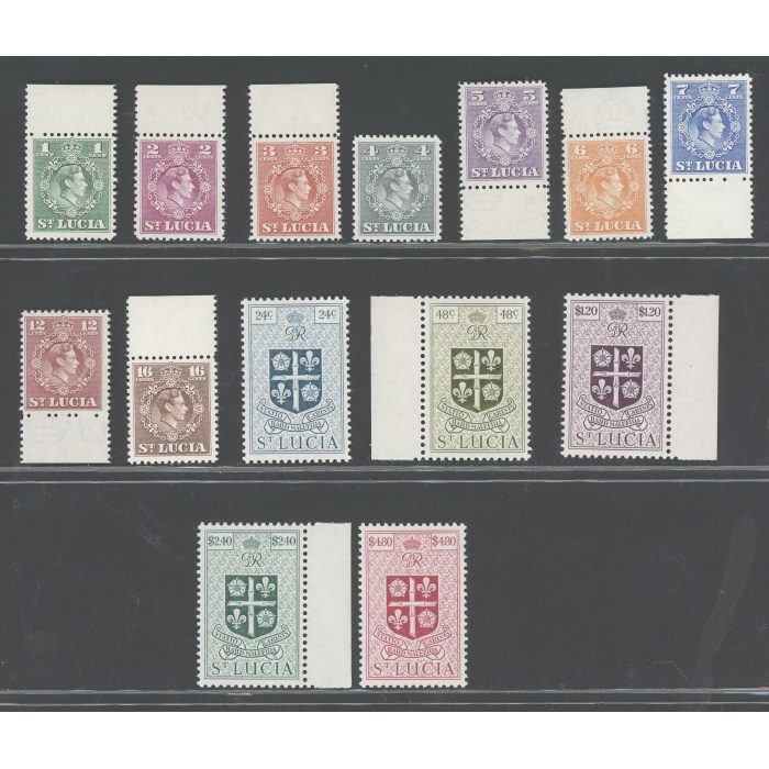 1949-50 St. Lucia - Stanley Gibbons n. 146-59 - Valore in cents o Dollari - 14 valori - MNH**