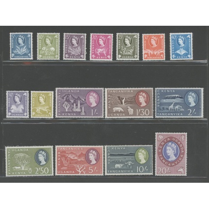 1954-59 Kenya Uganda Tanganyika - Stanley Gibbons n. 167- 80 - Elisabetta II- 16 valori - Serie completa - MNH**