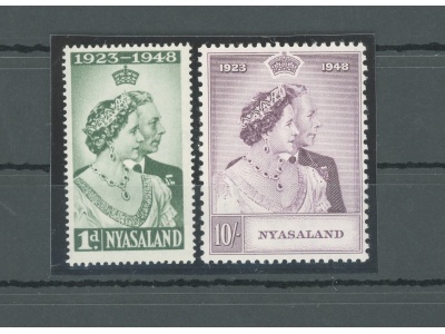1948 Nyasaland Protectorate - Stanley Gibbons n. 161/62 - Royal Silver Wedding - MNH**