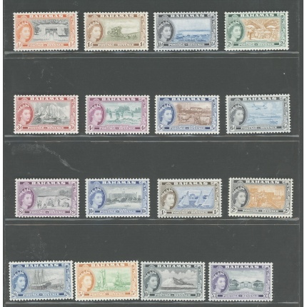 1954-63 BAHAMAS, Stanley Gibbons n. 201-16 -  Serie di 16 valori , MNH**