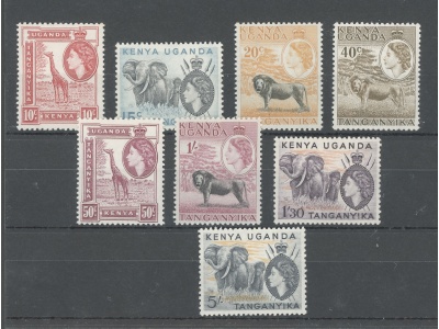 1954-59 Kenya Uganda Tanganyika - Stanley Gibbons n. 167- 80 - Elisabetta II- 8 valori di 16 - Serie non completa - MNH**