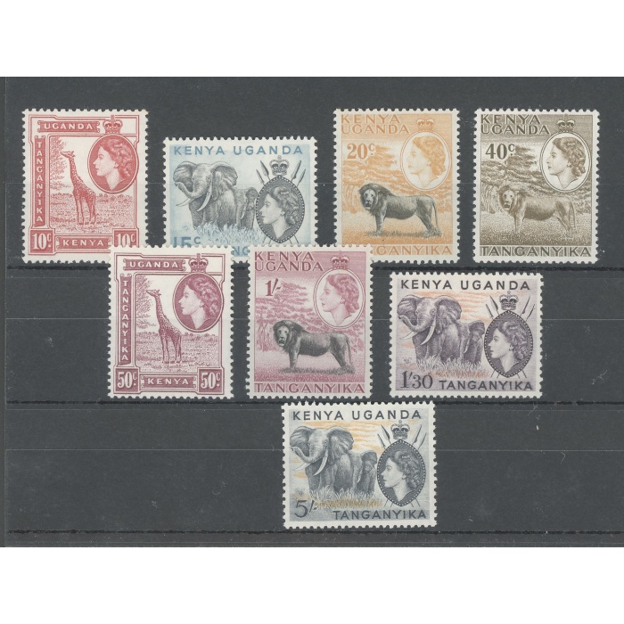 1954-59 Kenya Uganda Tanganyika - Stanley Gibbons n. 167- 80 - Elisabetta II- 8 valori di 16 - Serie non completa - MNH**