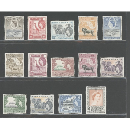1954-59 Kenya Uganda Tanganyika - Stanley Gibbons n. 167- 80 - Elisabetta II- 16 valori - Serie completa - MNH**