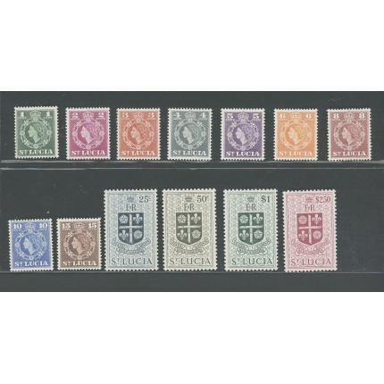 1953-63 ST. Lucia - Elizabeth II - Serie di 13 valori - Stanley Gibbons n 172/184 - MNH**