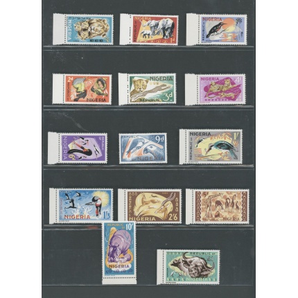 1965-66 Nigeria - Stanley Gibbons n. 172/85 - Serie di 14 valori  - MNH** - Animali - Superb Quality