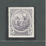 1916-19 BARBADOS, Stanley Gibbons n. 191 , 3 scellini deep violet - MNH**