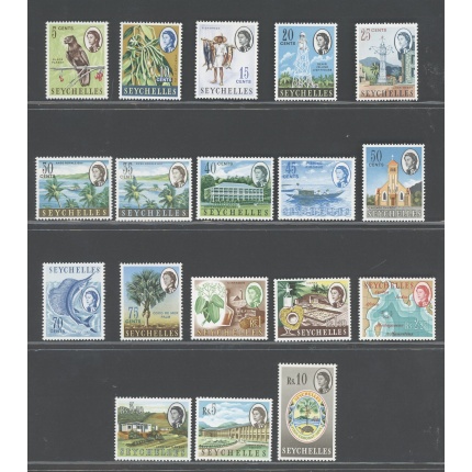 1962-68 Seychelles - Stanley Gibbons n. 192-212  - Elisabetta II -  18 valori - Serie Completa - MNH**