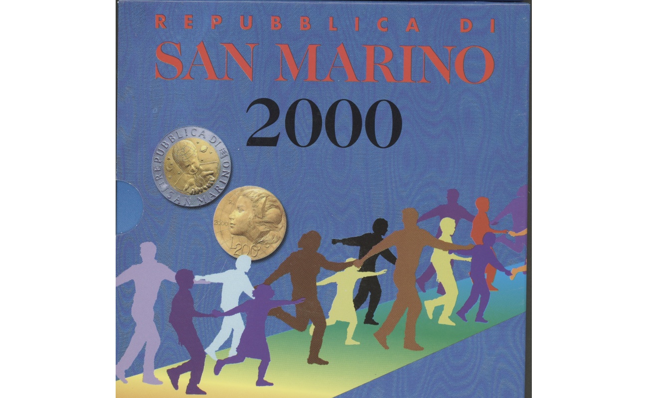 2000 Repubblica  di San Marino - Monete Divisionali - Serie completa FDC - 1.000 Lire in argento