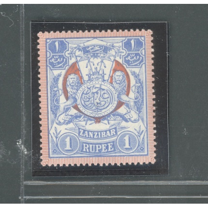 1904 ZANZIBAR - Sultan Sir Hamoud bin Mohammed -  Stanley Gibbons n. 220 - 1 Rupia blue and red - MNH**