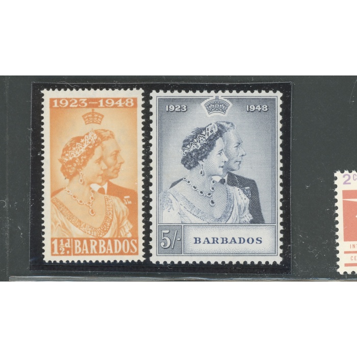 1948 BARBADOS , Stanley Gibbons n. 265-66 - Royal Silver Wedding - 2 valori - MNH**