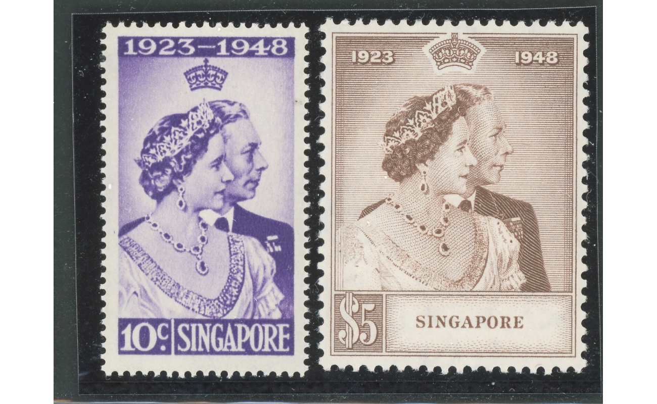 1948 SINGAPORE, Stanley Gibbons n. 31/32  Royal Silver Wedding - MNH**