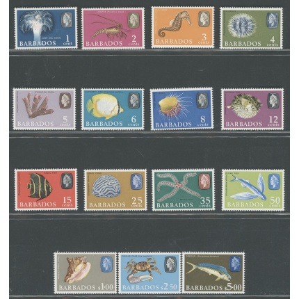 1966-69 BARBADOS, Stanley Gibbons n. 342/355a - Elisabetta II - Serie di 15 valori , MNH**