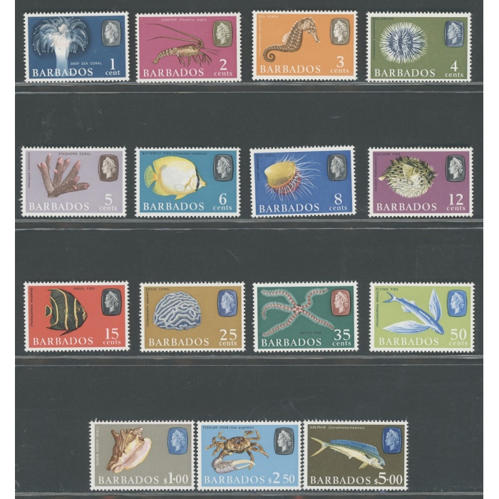 1966-69 BARBADOS, Stanley Gibbons n. 342/355a - Elisabetta II - Serie di 15 valori , MNH**