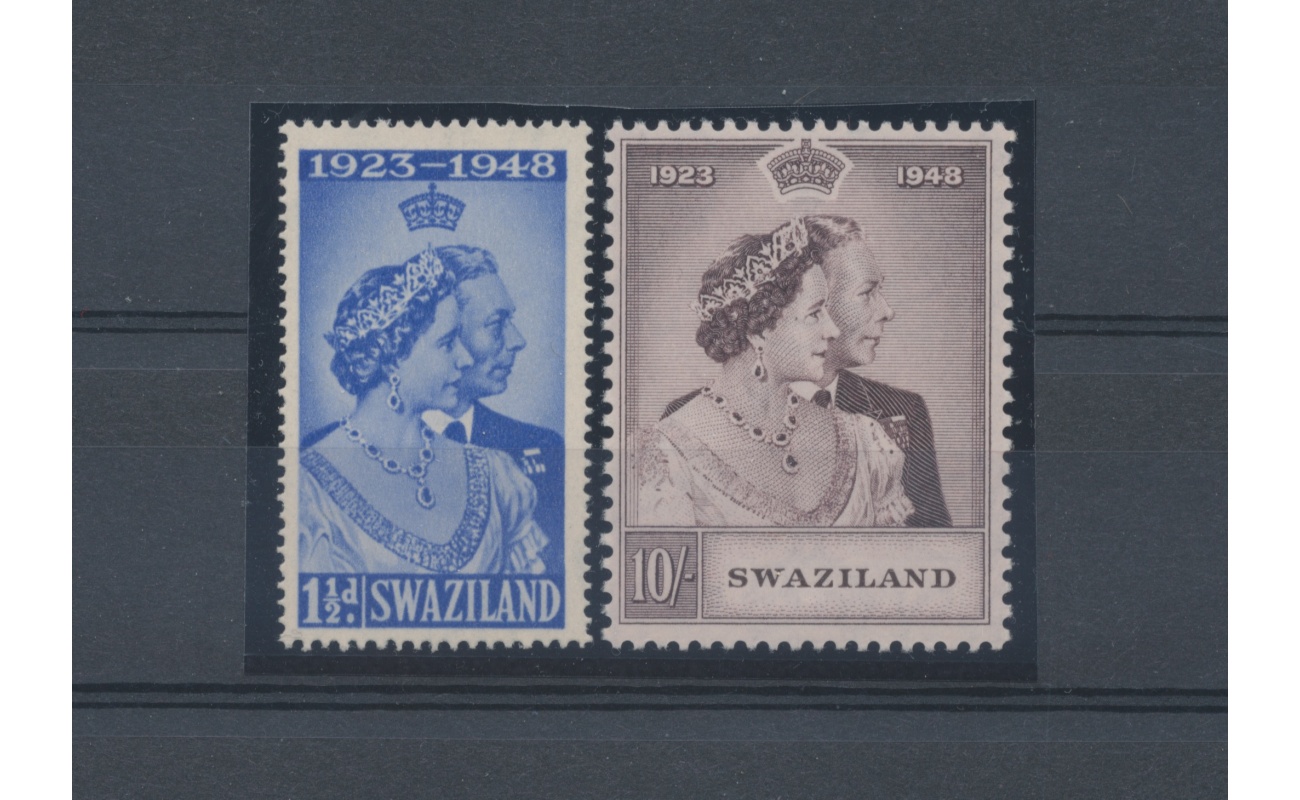 1948 SWAZILAND -  Stanley Gibbons n. 46/47 - Royal Wedding - 2 valori - MNH**