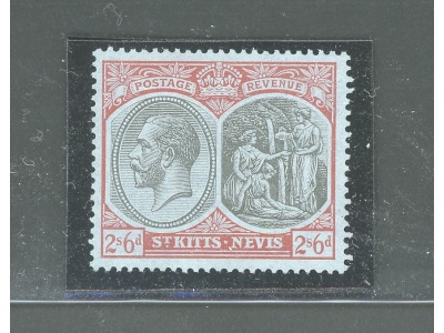 1921-29 ST. KITTS NEVIS , Stanley Gibbons n. 47b - 2s.6d. black and red - MNH**