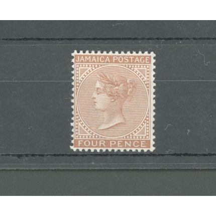 1905-11 JAMAICA -  Regina Vittoria - Stanley Gibbons n. 48 - 4d. red brown - watermark Crown CA - MNH**