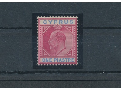 1902-04  Cipro , Stanley Gibbons n. 52 - 1 Piastre carmine and blue - MH*