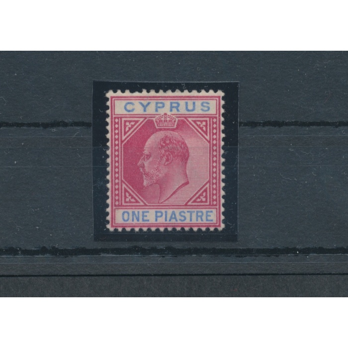 1902-04  Cipro , Stanley Gibbons n. 52 - 1 Piastre carmine and blue - MH*