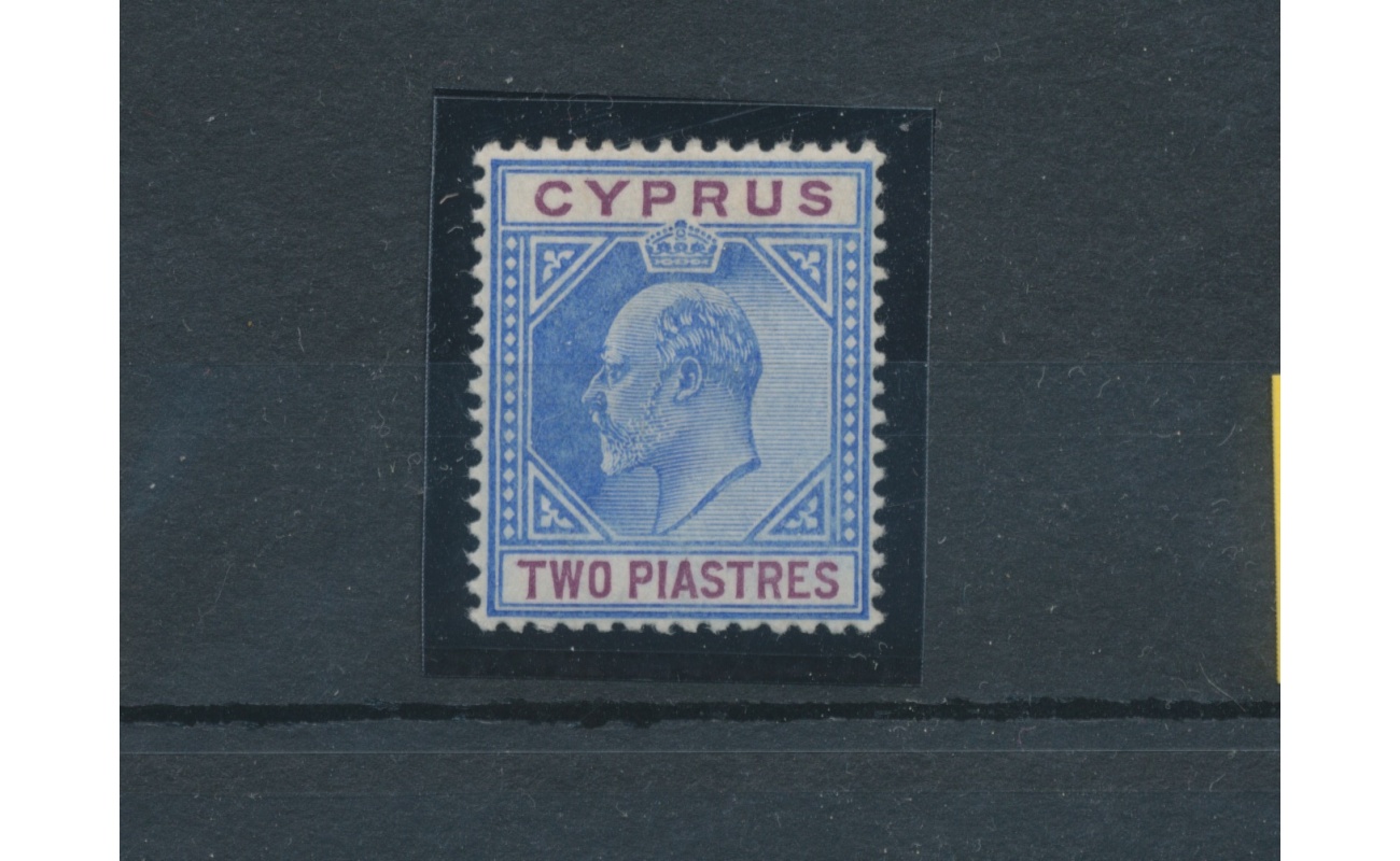 1902-04  Cipro , Stanley Gibbons n. 53 - 2 Piastre blue and purple - MH*