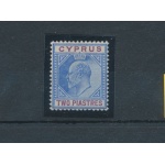 1902-04  Cipro , Stanley Gibbons n. 53 - 2 Piastre blue and purple - MH*