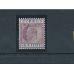 1902-04  Cipro , Stanley Gibbons n. 59 - 45 Piastre dull purple and ultramarine - MH*